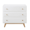 White 3-Drawer Chest of Drawers Compatible with Changing Board
